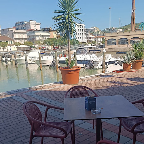outside view of café del mare 34 in Cattolica harbour